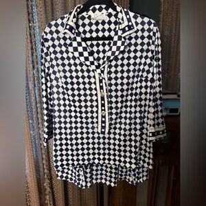 VTG Blue and White Checkered Skirt Set